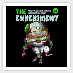 Cartoon Space Alien Experiment Astronaut Robot Sticker